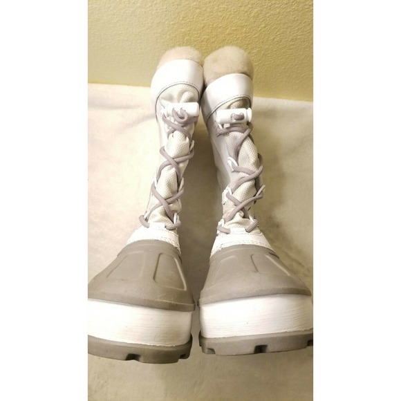 UGG WHITE WATERPROOF SHEEPSKIN SNOW BOOTS SIZE US 6/UK 5 RUBBER PREOWNED - Picture 4 of 12